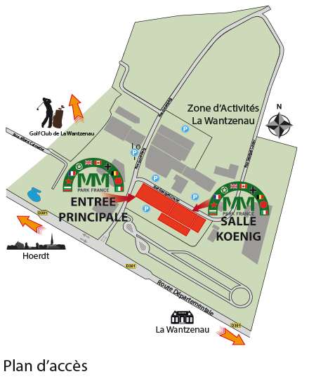Plan d'accès à la salle Koenig du Musée MM PARK France